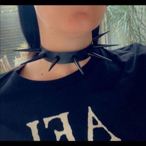 Gothic XL Black Spiked Punk Collar